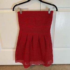 Strapless Mini Red Formal Dress